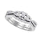 10k White Gold Women's Slender Princess Diamond Wedding Ring Set - FREE Shipping (US/CA)-Gold & Diamond Wedding Ring Sets-6.5-JadeMoghul Inc.