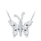 10k White Gold Women's Unique Diamond Butterfly Pendant - FREE Shipping (US/CA)-Gold & Diamond Pendants & Necklaces-JadeMoghul Inc.