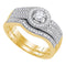 10k Yellow Gold Women's Diamond Bridal or Engagement Ring Band Set 1/2 Cttw-Gold & Diamond Wedding Jewelry-JadeMoghul Inc.