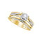 10k Yellow Gold Women's Diamond Halo Bridal or Engagement Ring Band Set 1/2 Cttw-Gold & Diamond Wedding Jewelry-JadeMoghul Inc.