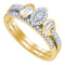 10k Yellow Gold Women's Marquise Diamond Halo Bridal or Engagement Ring Band Set 1/3 Cttw-Gold & Diamond Wedding Jewelry-JadeMoghul Inc.