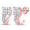10kt Rose Gold Women's Diamond Half J Hoop Earrings 3/8 Cttw-Gold & Diamond Earrings-JadeMoghul Inc.