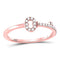 10kt Rose Gold Women's Diamond Key Stackable Band Ring 1/8 Cttw-Gold & Diamond Rings-JadeMoghul Inc.