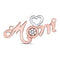 10kt Rose Gold Women's Diamond Mom Mother Heart Pendant 1/20 Cttw-Gold & Diamond Pendants & Necklaces-JadeMoghul Inc.