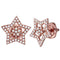 10kt Rose Gold Women's Diamond Star Cluster Stud Earrings 1/5 Cttw-Gold & Diamond Earrings-JadeMoghul Inc.