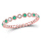 10kt Rose Gold Women's Emerald Diamond Dot Stackable Band Ring 1/6 Cttw-Gold & Diamond Rings-JadeMoghul Inc.