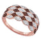 10kt Rose Gold Women's Red Color Enhanced Diamond Fashion Ring 1/3 Cttw-Gold & Diamond Rings-JadeMoghul Inc.