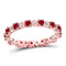 10kt Rose Gold Women's Ruby Diamond Eternity Stackable Band Ring 1.00 Cttw-Gold & Diamond Rings-JadeMoghul Inc.