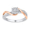 10kt Two-tone Gold Women's Diamond Cluster Promise Bridal Ring 1/6 Cttw-Gold & Diamond Wedding Jewelry-JadeMoghul Inc.
