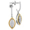 10kt Two-tone Gold Women's Diamond Rope Oval Dangle Earrings 1/8 Cttw-Gold & Diamond Earrings-JadeMoghul Inc.