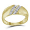 10kt Two-tone Yellow Gold Men's Round Diamond Band 2-Row Wedding Ring 1/4 Cttw - FREE Shipping (US/CAN)-Wedding Jewelry-9.5-JadeMoghul Inc.