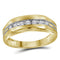 10kt Two-tone Yellow Gold Mens Round Diamond Grooved Wedding Band Ring 1/4 Cttw-Gold & Diamond Wedding Jewelry-9.5-JadeMoghul Inc.
