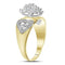 10kt Two-tone Yellow Gold Women's Round Diamond Oval Cluster Love Heart Ring 1/8 Cttw - FREE Shipping (US/CAN)-Rings And Bands-5-JadeMoghul Inc.