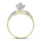 10kt Two-tone Yellow Gold Women's Round Diamond Oval Cluster Love Heart Ring 1/8 Cttw - FREE Shipping (US/CAN)-Rings And Bands-5-JadeMoghul Inc.