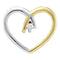 10kt Two-tone Yellow Gold Women's Round Diamond Solitaire Heart Love Pendant .03 Cttw - FREE Shipping (US/CAN)-Gold & Diamond Pendants & Necklaces-JadeMoghul Inc.