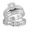 10kt White Gold His & Hers Diamond Solitaire Matching Bridal Wedding Ring Band Set 5/8 Cttw-Gold & Diamond Wedding Jewelry-JadeMoghul Inc.