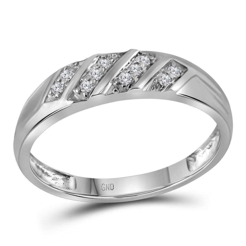 10kt White Gold His & Hers Marquise Diamond Solitaire Matching Bridal Wedding Ring Band Set 1/4 Cttw - FREE Shipping (US/CAN)-Gold & Diamond Trio Sets-5-JadeMoghul Inc.