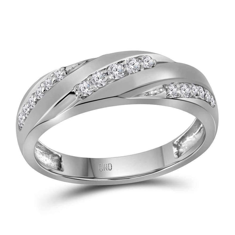 10kt White Gold His & Hers Round Diamond Cluster Matching Bridal Wedding Ring Band Set 1-1/10 Cttw - FREE Shipping (US/CAN)-Wedding Jewelry-7-JadeMoghul Inc.