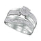 10kt White Gold His & Hers Round Diamond Cluster Matching Bridal Wedding Ring Band Set 1/2 Cttw - FREE Shipping (US/CAN)-Gold & Diamond Trio Sets-6.5-JadeMoghul Inc.