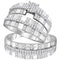 10kt White Gold His & Hers Round Diamond Cluster Matching Bridal Wedding Ring Band Set 5/8 Cttw - FREE Shipping (US/CAN)-Gold & Diamond Trio Sets-5.5-JadeMoghul Inc.