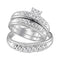 10kt White Gold His & Hers Round Diamond Solitaire Matching Bridal Wedding Ring Band Set 1/3 Cttw - FREE Shipping (US/CAN)-Gold & Diamond Trio Sets-5-JadeMoghul Inc.