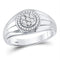 10kt White Gold Men's Diamond Circle Cluster Ring-Gold & Diamond Men Rings-10-JadeMoghul Inc.