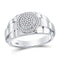 10kt White Gold Men's Diamond Cluster Ring-Gold & Diamond Men Rings-9.5-JadeMoghul Inc.