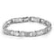 10kt White Gold Mens Diamond Rectangle Link Fashion Bracelet 1.00 Cttw-Gold & Diamond Bracelets-JadeMoghul Inc.