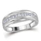 10kt White Gold Men's Princess Diamond Single Row Wedding Band Ring 1/2 Cttw - FREE Shipping (US/CAN)-Gold & Diamond Wedding Jewelry-8-JadeMoghul Inc.