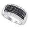 10kt White Gold Men's Round Black Color Enhanced Diamond Band Ring 1.00 Cttw - FREE Shipping (US/CAN)-Gold & Diamond Men Rings-8-JadeMoghul Inc.