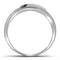 10kt White Gold Men's Round Black Color Enhanced Diamond Band Ring 1/10 Cttw - FREE Shipping (USA/CAN)-Gold & Diamond Men Rings-8-JadeMoghul Inc.