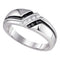 10kt White Gold Men's Round Black Color Enhanced Diamond Band Ring 1/5 Cttw - FREE Shipping (US/CAN)-Gold & Diamond Men Rings-8-JadeMoghul Inc.