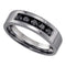 10kt White Gold Men's Round Black Color Enhanced Diamond Gunmetal Wedding Band Ring 5/8 Cttw - FREE Shipping (US/CAN)-Gold & Diamond Wedding Jewelry-8-JadeMoghul Inc.
