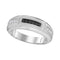 10kt White Gold Men's Round Black Color Enhanced Diamond Notched Band Ring 1/4 Cttw - FREE Shipping (US/CAN)-Gold & Diamond Men Rings-8-JadeMoghul Inc.