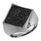 10kt White Gold Men's Round Black Color Enhanced Diamond Square Cluster Ring 1/2 Cttw - FREE Shipping (US/CAN)-Gold & Diamond Rings-11-JadeMoghul Inc.