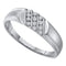 10kt White Gold Men's Round Channel-set Diamond Diagonal Triple Row Wedding Band 1/8 Cttw - FREE Shipping (US/CAN)-Wedding Jewelry-8-JadeMoghul Inc.
