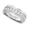 10kt White Gold Men's Round Channel-set Diamond Milgrain Edge Wedding Band Ring 1/2 Cttw - FREE Shipping (US/CAN)-Wedding Jewelry-8-JadeMoghul Inc.