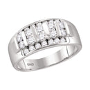 10kt White Gold Men's Round Channel-set Diamond Raised Wedding Band 1.00 Cttw - FREE Shipping (US/CAN)-Wedding Jewelry-8-JadeMoghul Inc.