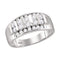 10kt White Gold Men's Round Channel-set Diamond Raised Wedding Band 1.00 Cttw - FREE Shipping (US/CAN)-Wedding Jewelry-8-JadeMoghul Inc.