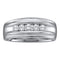 10kt White Gold Men's Round Channel-set Diamond Single Row Wedding Band 1/2 Cttw - FREE Shipping (US/CAN)-Gold & Diamond Wedding Jewelry-8-JadeMoghul Inc.