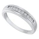 10kt White Gold Mens Round Channel-set Diamond Single Row Wedding Band 1/8 Cttw - FREE Shipping (US/CAN)-Gold & Diamond Wedding Jewelry-8-JadeMoghul Inc.