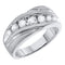 10kt White Gold Men's Round Channel-set Diamond Single Row Wedding Band Ring 1.00 Cttw - FREE Shipping (US/CAN)-Gold & Diamond Wedding Jewelry-8-JadeMoghul Inc.