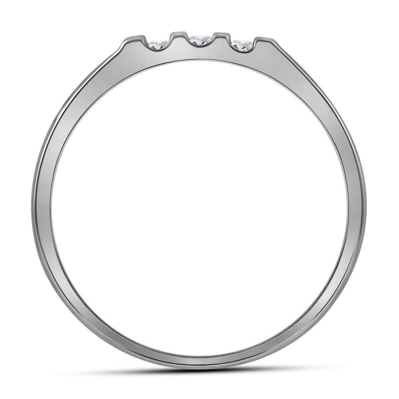 10kt White Gold Men's Round Channel-set Diamond Triple Row Wedding Band Ring 1/4 Cttw - FREE Shipping (US/CAN)-Wedding Jewelry-8-JadeMoghul Inc.