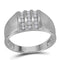 10kt White Gold Men's Round Channel-set Diamond Triple Row Wedding Band Ring 1/4 Cttw - FREE Shipping (US/CAN)-Wedding Jewelry-8-JadeMoghul Inc.