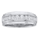 10kt White Gold Mens Round Channel-set Diamond Wedding Band Ring 1-2 Cttw - FREE Shipping (US/CAN)-Gold & Diamond Wedding Jewelry-JadeMoghul Inc.