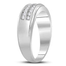 10kt White Gold Men's Round Diamond 2-row Wedding Anniversary Band Ring 1/4 Cttw - FREE Shipping (US/CAN)-Gold & Diamond Wedding Jewelry-11.5-JadeMoghul Inc.