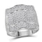 10kt White Gold Men's Round Diamond Arched Square Cluster Ring 1.00 Cttw - FREE Shipping (US/CAN)-Gold & Diamond Rings-8.5-JadeMoghul Inc.