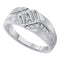10kt White Gold Men's Round Diamond Dad Father Band Ring 1/8 Cttw - FREE Shipping (USA/CAN)-Gold & Diamond Men Rings-8-JadeMoghul Inc.