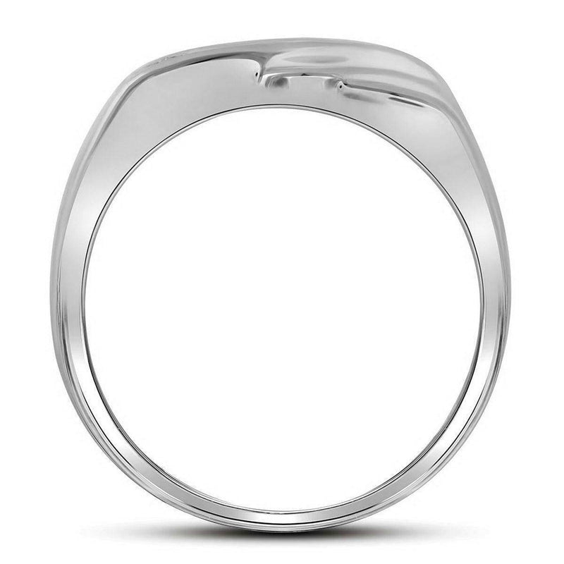 10kt White Gold Men's Round Diamond Diagonal Single Row Wedding Band Ring 1/8 Cttw - FREE Shipping (US/CAN)-Wedding Jewelry-8-JadeMoghul Inc.