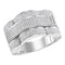 10kt White Gold Men's Round Diamond Domed Rectangle Cluster Ring 1.00 Cttw - FREE Shipping (US/CAN)-Gold & Diamond Rings-8-JadeMoghul Inc.